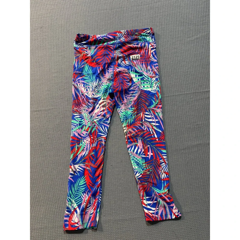 Coolibar Deep Water Swim Capris Womens XXS Blue Tropical